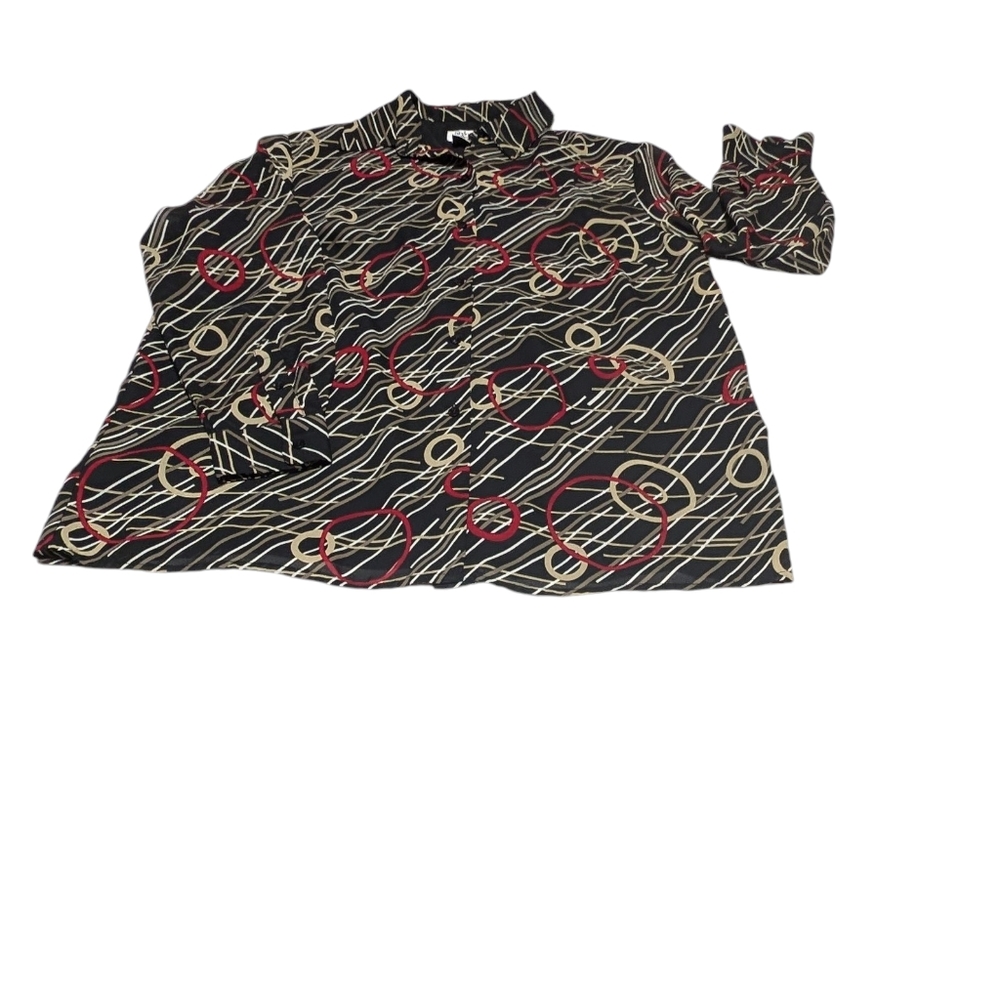 Style & co. Collection women blouse size 16 w black and multi colors